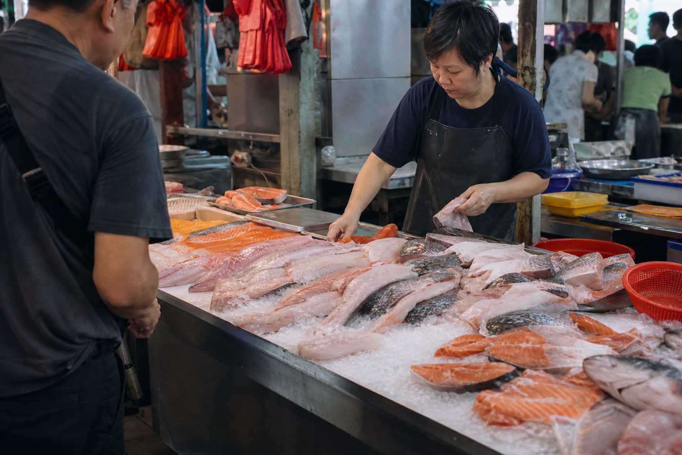 Kang Kar market fish stall